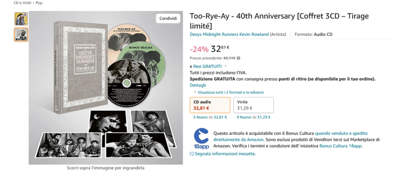 Screenshot 2022-10-14 at 20-48-48 Too-Rye-Ay Dexys Midnight Runners Kevin Rowland Amazon.it CD e Vinili}.png