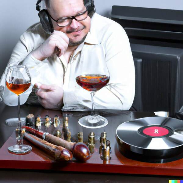 DALL·E 2022-12-06 16.30.08 - a hi end stereo equipment enthusiast man, with a sigar and a glass of cognac.jpg
